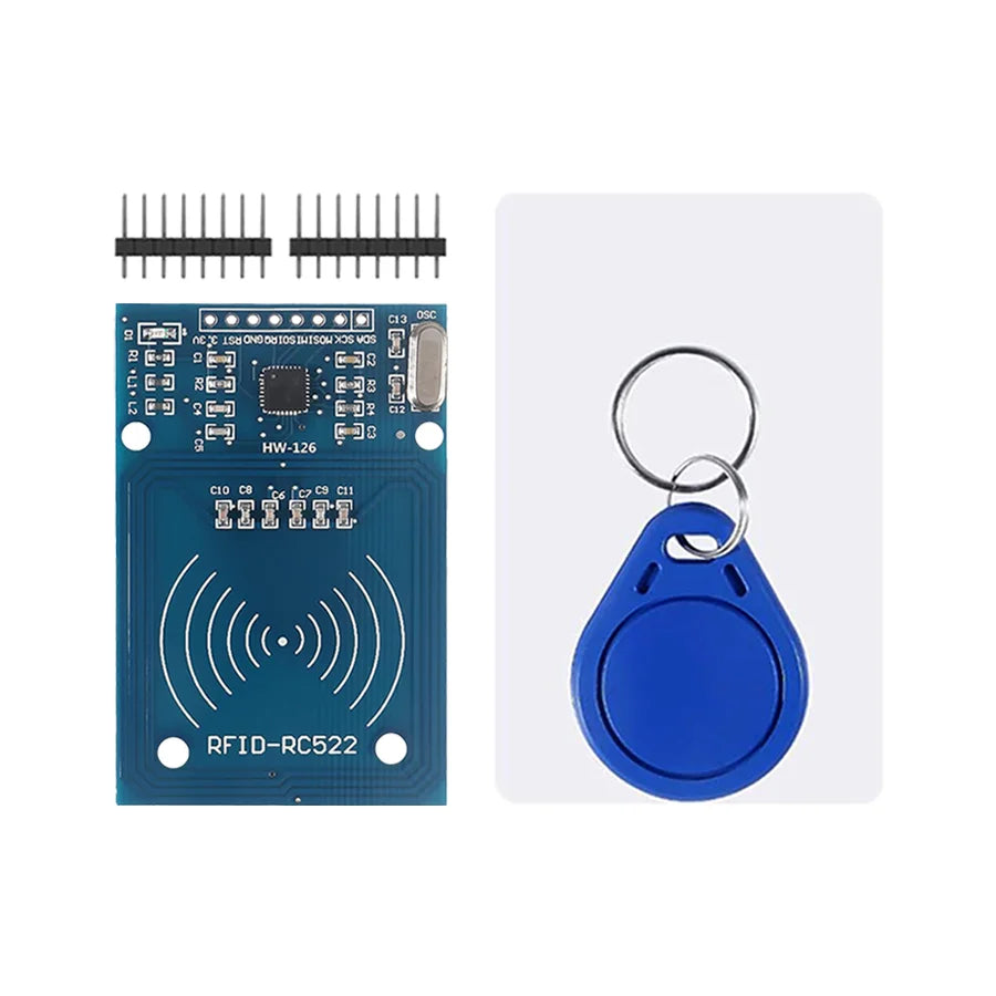 RFID 13.56MHz RC522 SPI reader/writer module kit with Mifare card and key ring, compatible with Arduino and Raspberry Pi
