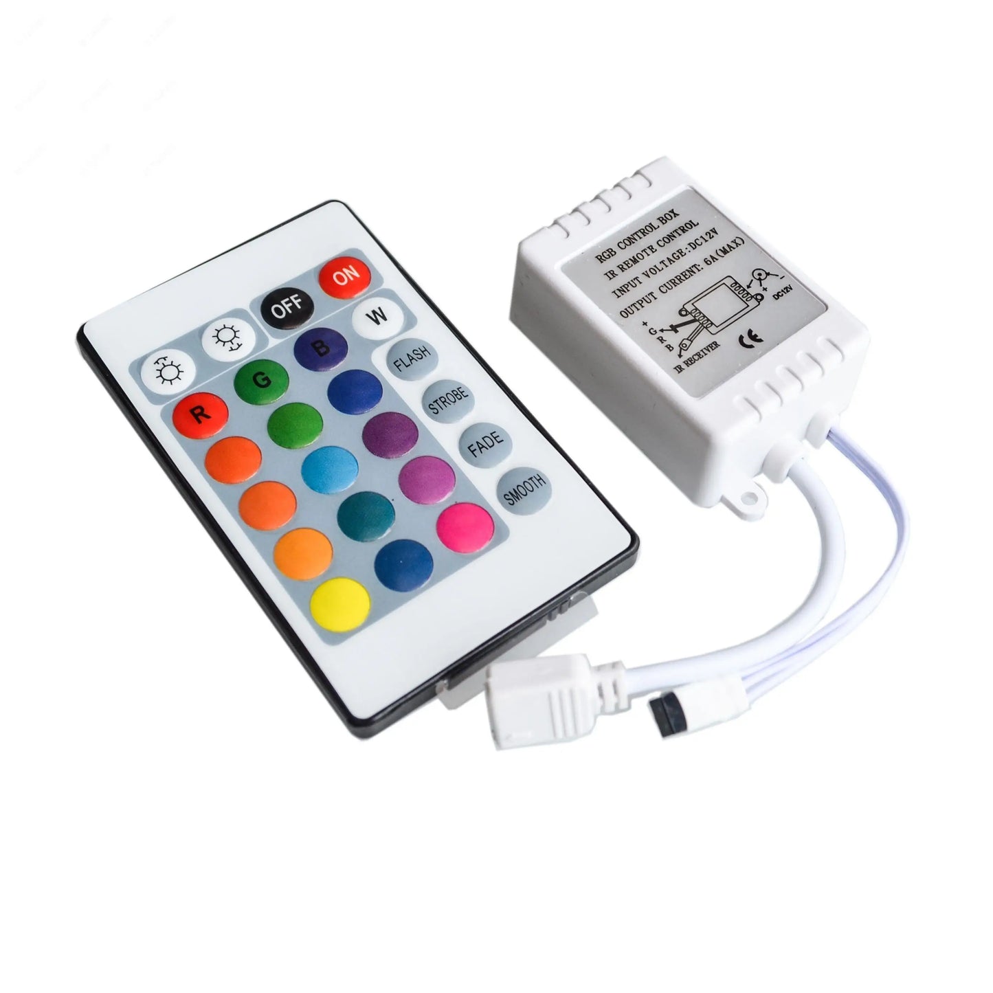 Wireless RGB LED light controller with IR remote and 12V dimmer for 5050 3528 LED strip lights