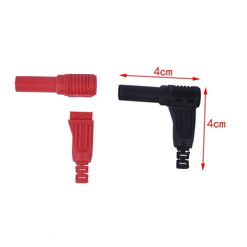 Right angle 4mm male banana plug connector for DIY insulation wire soldering
