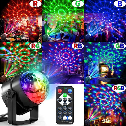 Rotating LED DJ disco ball light for parties