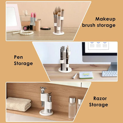 Set of 6/1PCS rotating toothbrush holders, bathroom desktop storage rack and makeup brush pen organizer, practical accessory