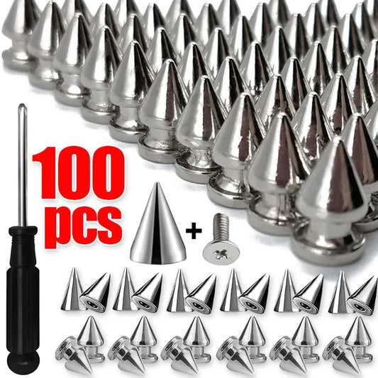 Round cone metal spikes screwback studs for decoration