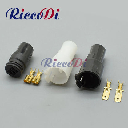 6.3mm 2 pin waterproof automotive connector plug socket male female for secure vehicle wiring connections