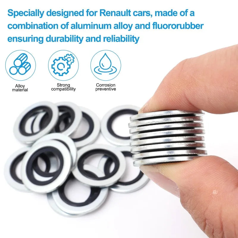 Rubber drain bolt gasket for engine oil pan