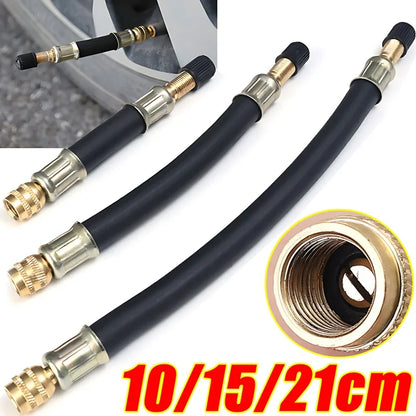 Flexible rubber tyre valve extension tube