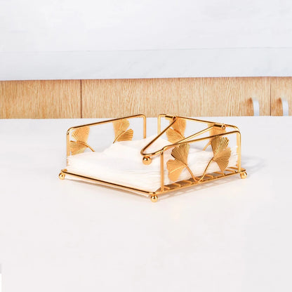 Rustic metal square napkin holder tabletop organizer