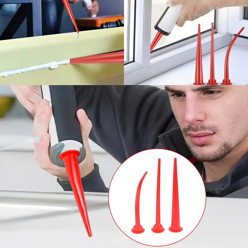 Sausage caulking extension applicator tool