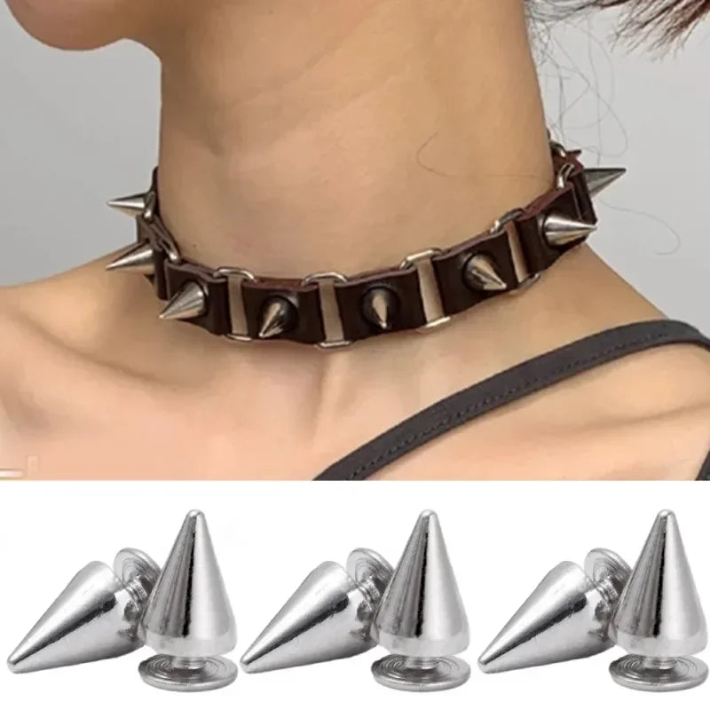 Metal screwback studs and rivets for DIY decoration