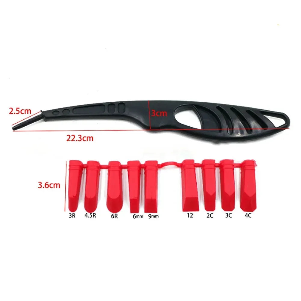 Plastic sealant spreader and glass glue angle scraper for tile joint repair and caulking tool application
