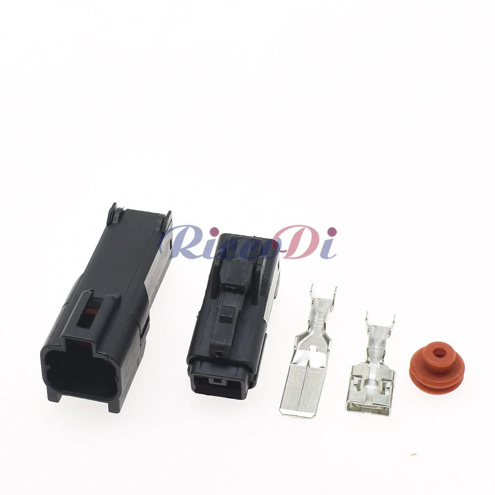 Sealed automotive socket connector showing precise terminal interface and waterproof structure