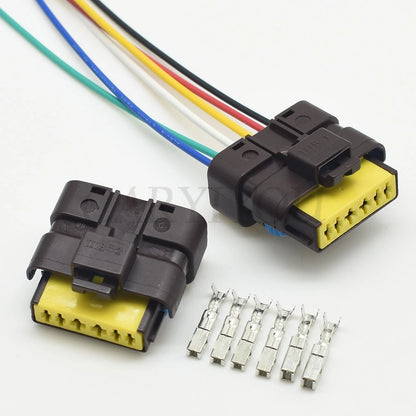Sealed 6 pin fuel pump electrical connector for repair and replacement