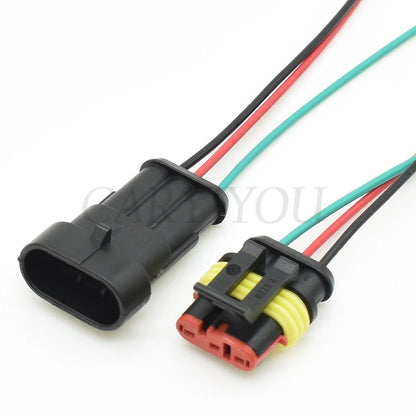 Locking mechanism of 3-Pin sealed waterproof automotive connector 282087-1 282105-1 ensures stable electrical connection