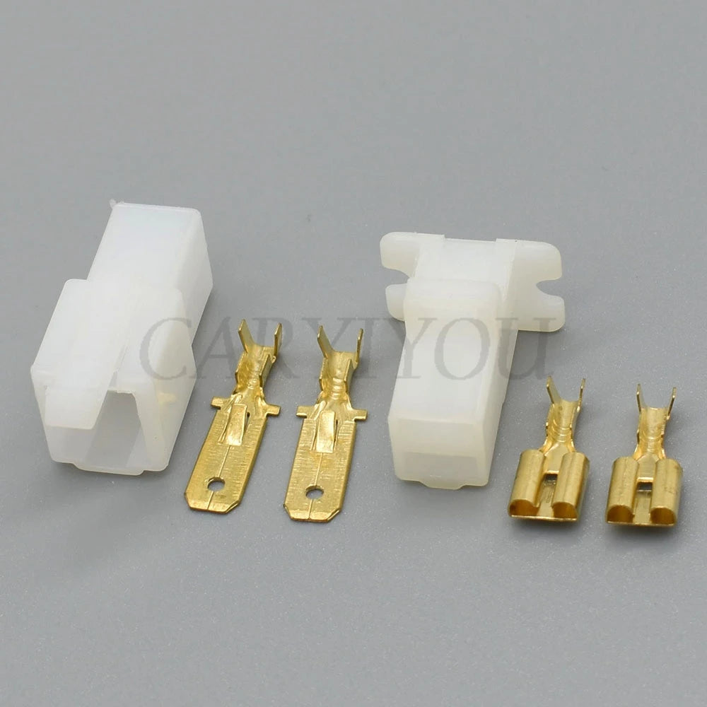 2 pin white ABS wiring socket connector with secure locking for reliable electrical connections