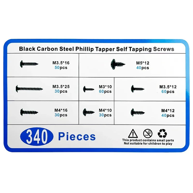 PWA self-tapping screws used for general fastening, assembly, and repair applications, with included washers
