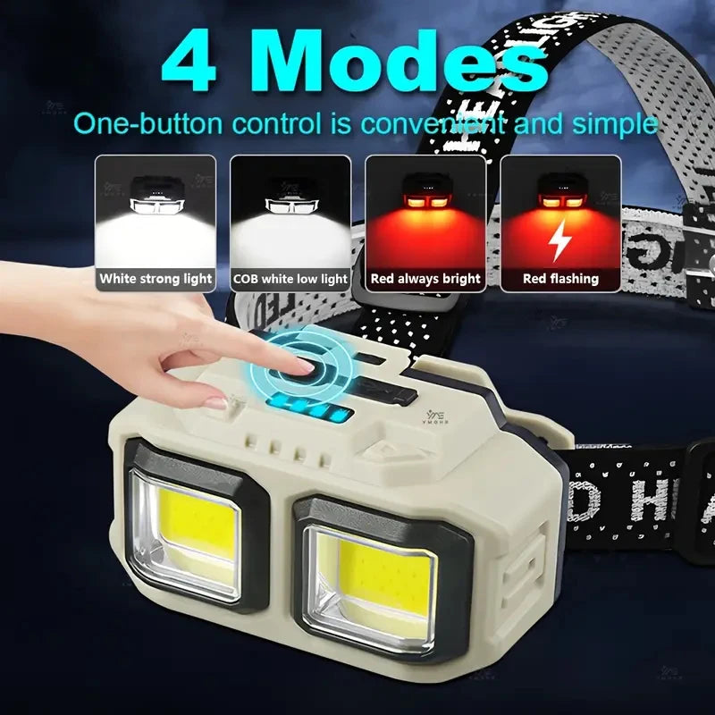 LED sensor headlight for outdoor safety lighting