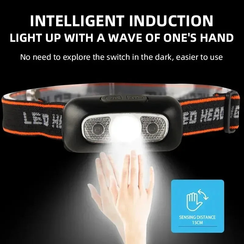 Sensor induction headlight for outdoor activities