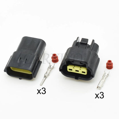 3-Pin throttle and brake fluid sensor plug 174357-2 368523-1 174359-2 installed in car wiring harness for 1JZ-GTE and 2JZ-GTE engines