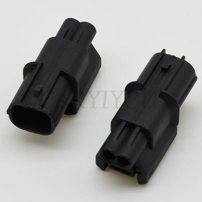 detail of 2 pin waterproof sensor plug showing robust terminals and durable ABS wire socket design