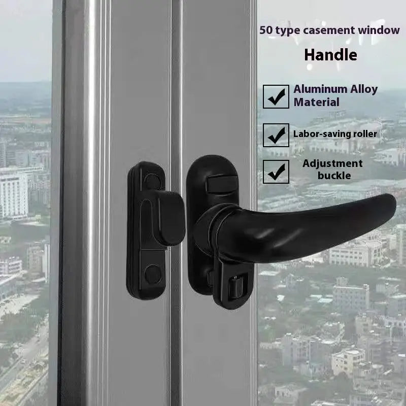 Seven-character design aluminum window handle