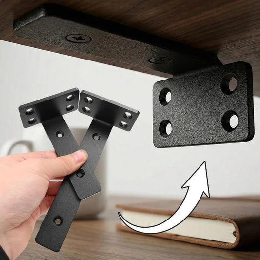 Wall mounted shelf support bracket for desk and kitchen furniture installation