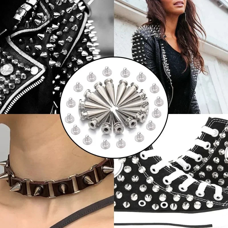 Metal spikes decoration for shoes and footwear