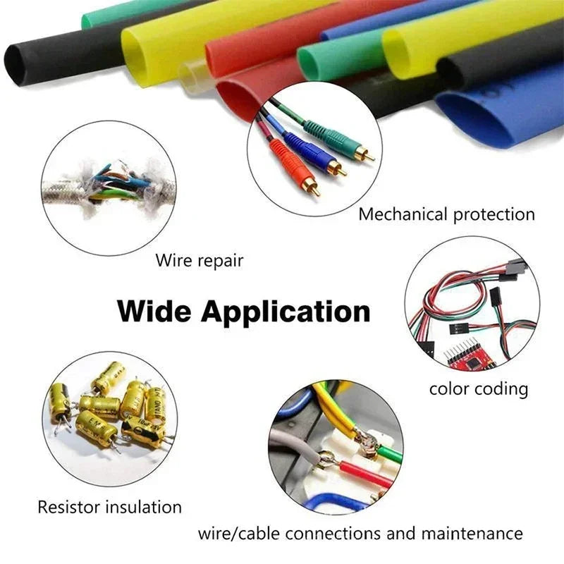 Heat shrink tubing set 2:1 shrinkable wire wrap for cable insulation, cover, and electrical protection