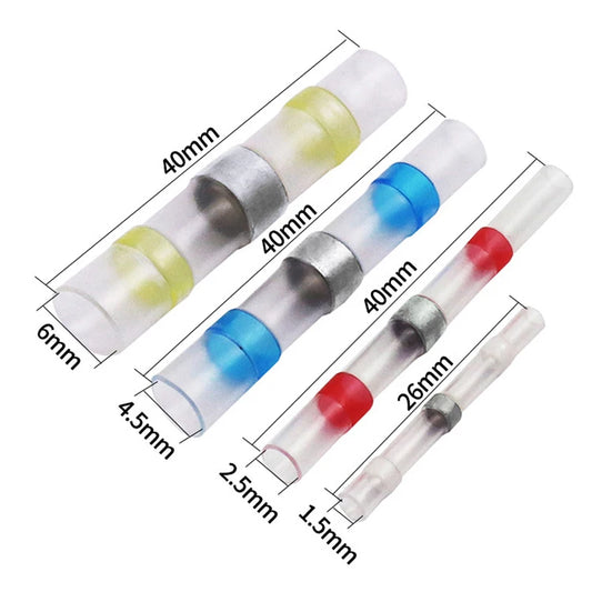 New 50Pcs shrinkage solder sleeve heat shrink tube kit, waterproof seal wire splice connector for electrical wiring
