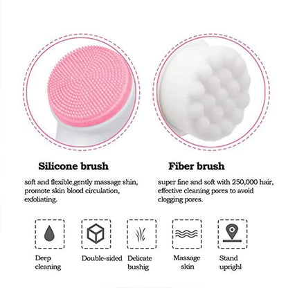 Silicone facial brush for gentle massage