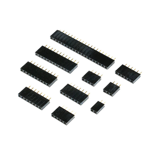 Single row female header socket with 2.54mm pitch, pin connector for Arduino, 1x2P to 1x40P, suitable for DIY electronics and prototyping