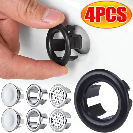Sink overflow ring cover plug for basin