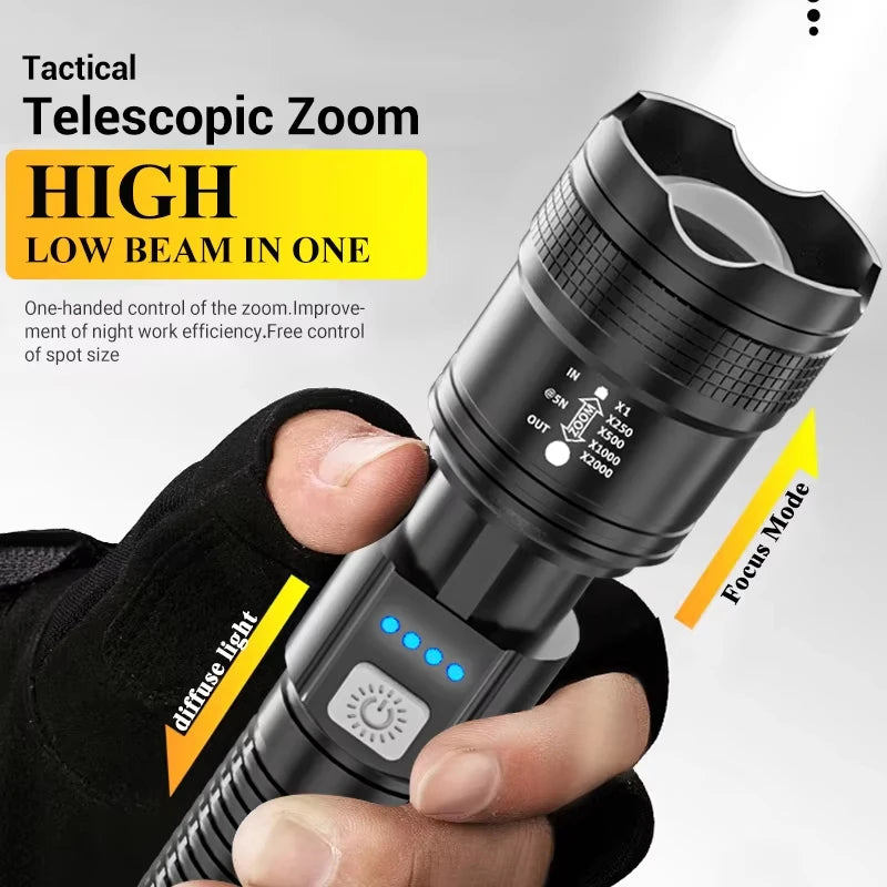 Rechargeable torch with battery smart display indicator