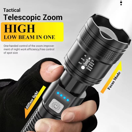 Rechargeable torch with battery smart display indicator