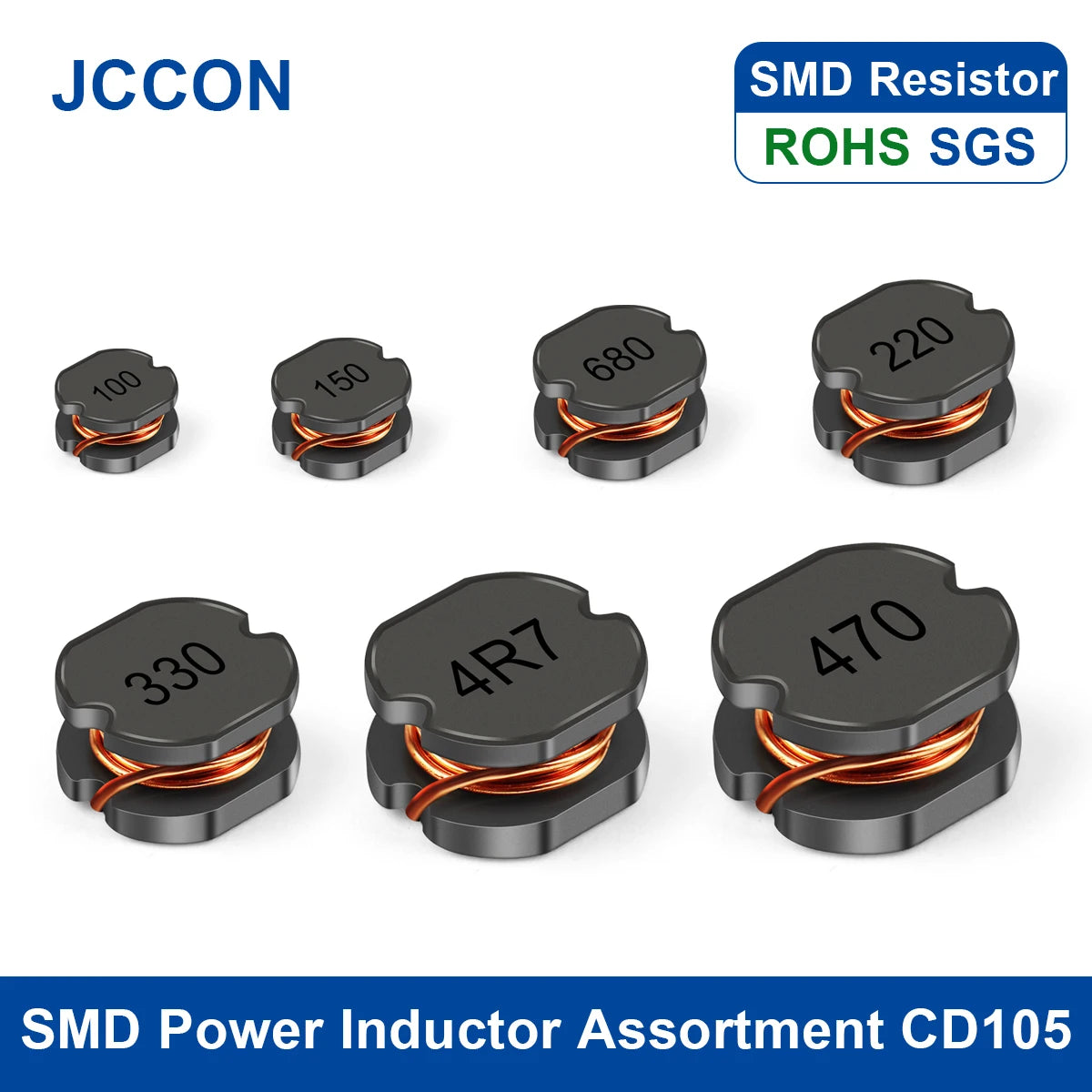 SMD power shielded wirewound inductor 3x3mm to 8x8mm 1uH to 47uH surface mount component