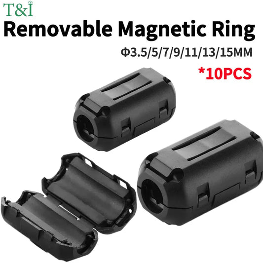 Snap magnetic ring ferrite filter for cable shield removable EMC degaussing filter