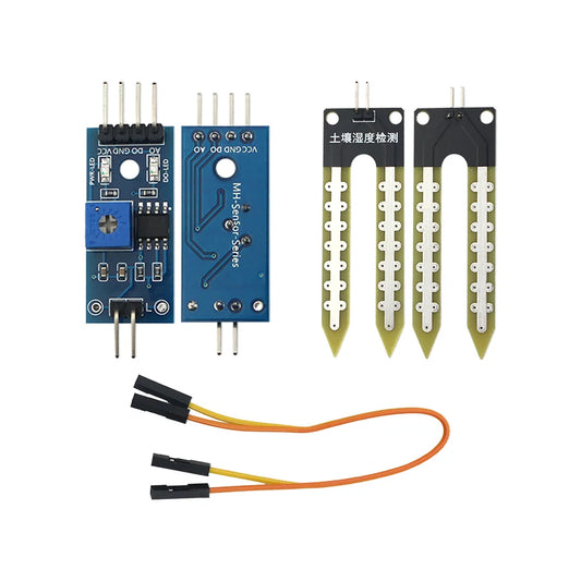 Soil moisture sensor module for Arduino, detects humidity for DIY robots, garden automation, and irrigation projects