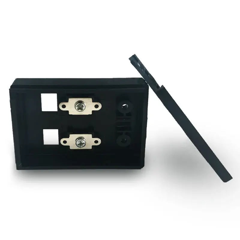 Plastic solar junction box providing cable protection for solar panels