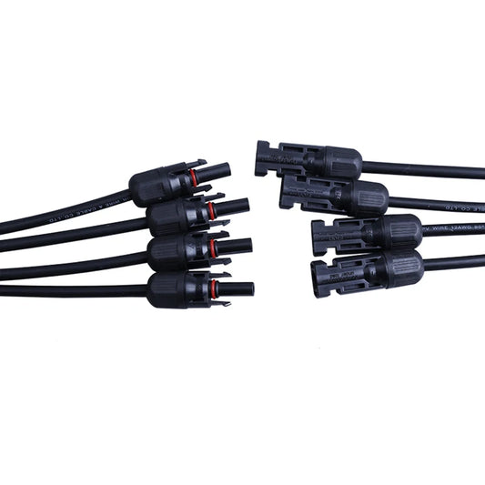 DC PV Y branch solar connector showing 3-way, 4-way, and 5-way male and female plug connections