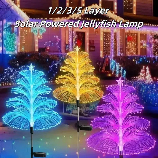 Waterproof solar jellyfish lamp with 7 color changing modes for outdoor garden lawn pathway decoration