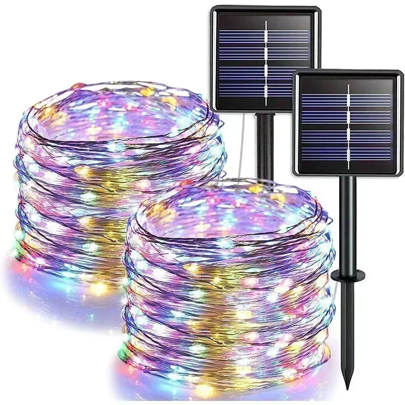 solar LED fairy lights outdoor night lighting effect for garden and yard decoration