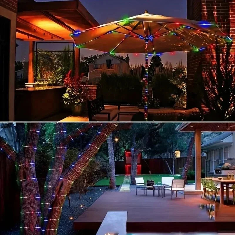 Set of 2026 solar LED outdoor light strings, fairy tube for garden, terrace, wedding, and party decoration