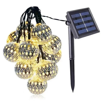 Solar LED patio and garden lamps with Moroccan design for elegant outdoor decoration