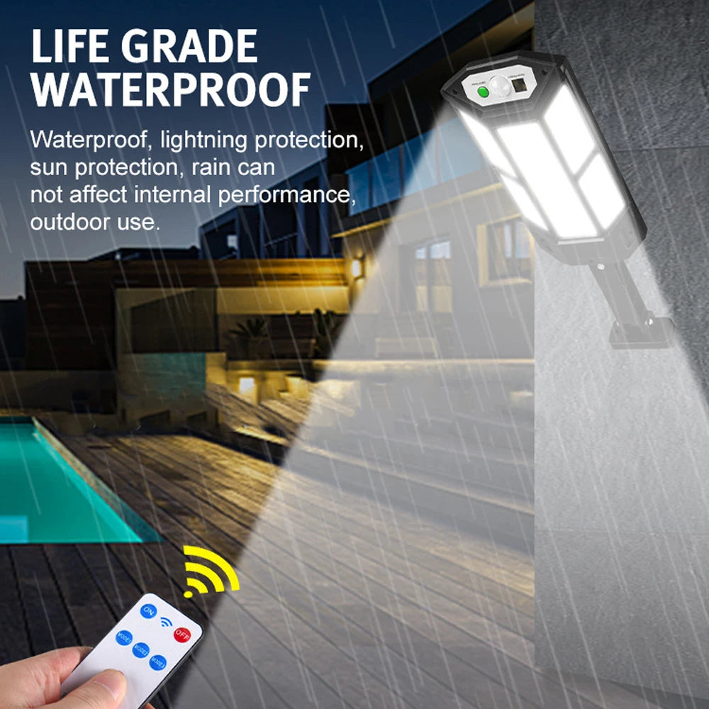 LED solar wall light with motion sensor