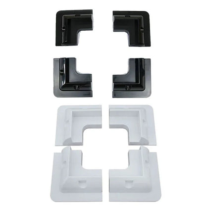 Solar panel base mounting bracket, black & white plastic frame fixing suitable for solar battery, EV, RV, and yacht applications