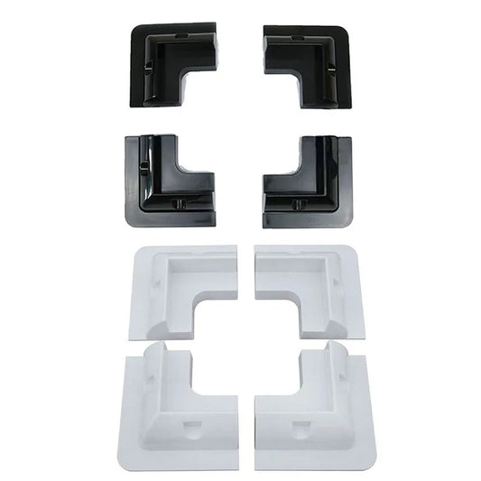 Solar panel base mounting bracket, black & white plastic frame fixing suitable for solar battery, EV, RV, and yacht applications