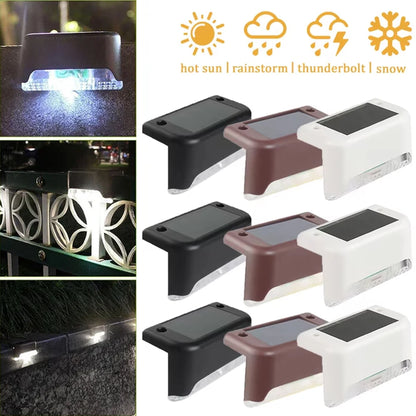 Solar pathway light outdoor garden step light with warm white LED