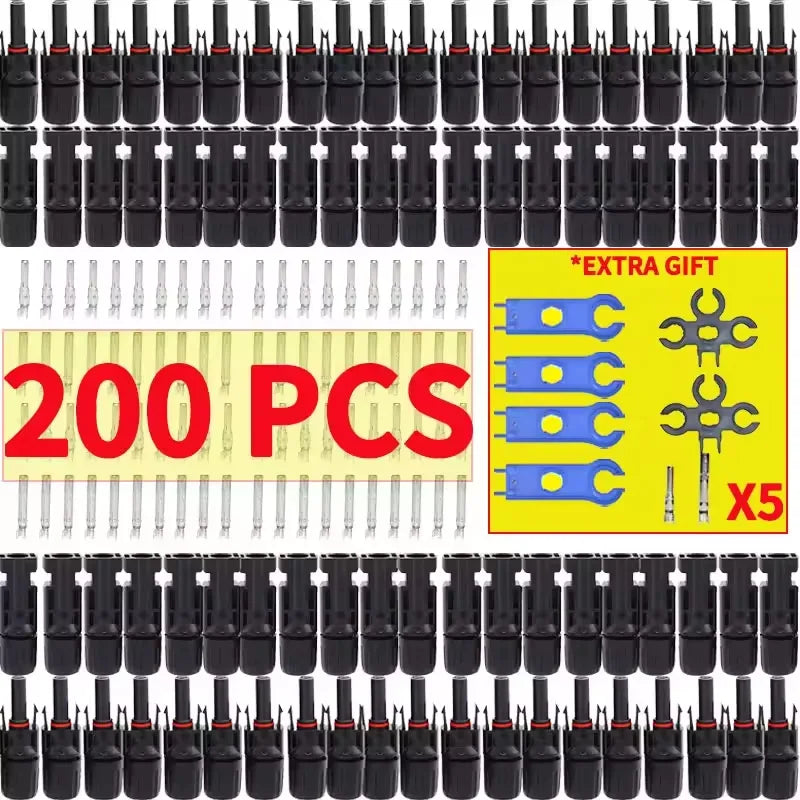 10/20/40/100/200/400 Pcs photovoltaic solar connector 1000V 30A wholesale panel connectors kit for PV/MC cables 2.5/4/6mm²