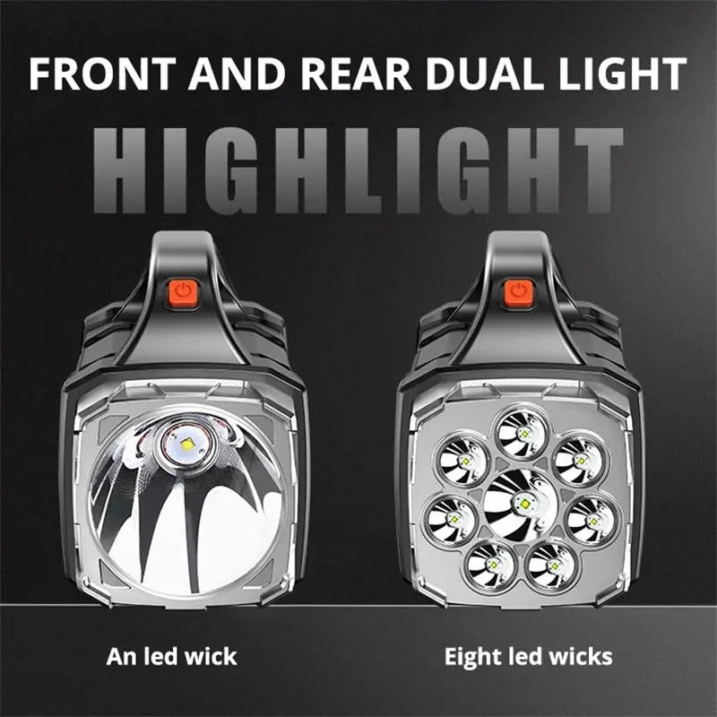 Solar rechargeable LED torch for outdoor use