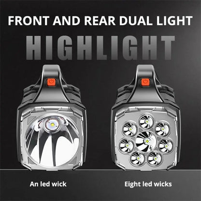 Solar rechargeable LED torch for outdoor use