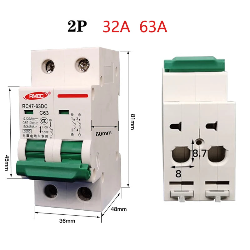 Circuit breaker for solar panels, RVs, yachts, and electric vehicle battery outage protection
