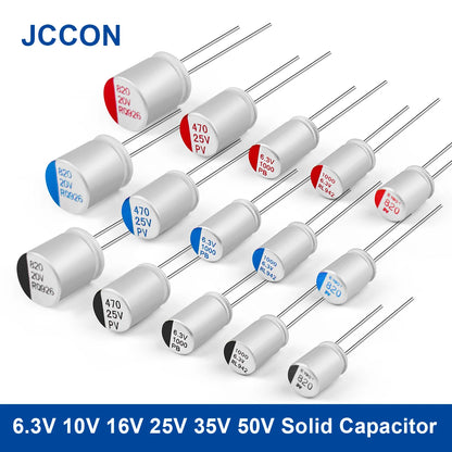 Solid capacitor 6.3V to 50V 100uF to 1000uF for motherboard and graphics card applications